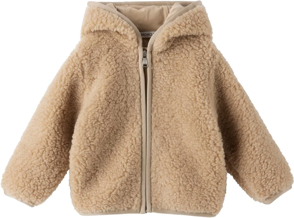 Baby Beige Teddy Zip-Up Hoodie