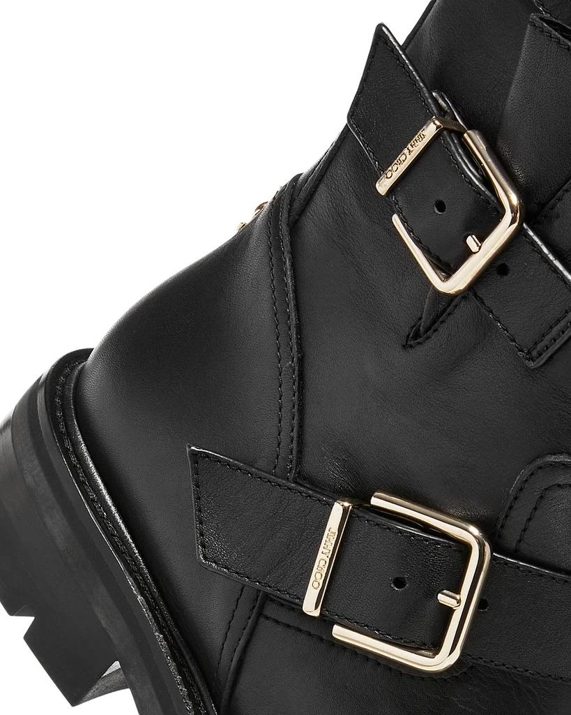 Jimmy Choo Women's Youth II Double Buckle Moto Boots 6