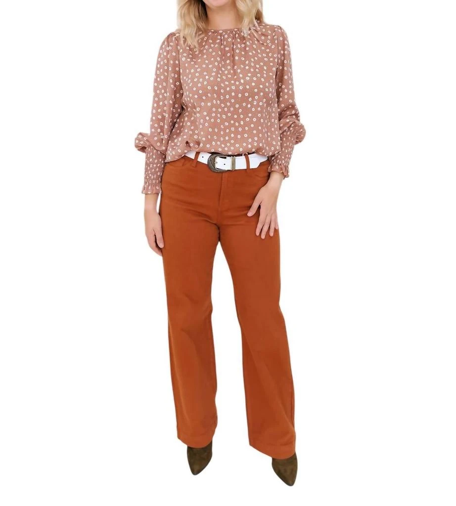 Judy Blue High Rise Wide Leg Pants In Auburn Orange 1