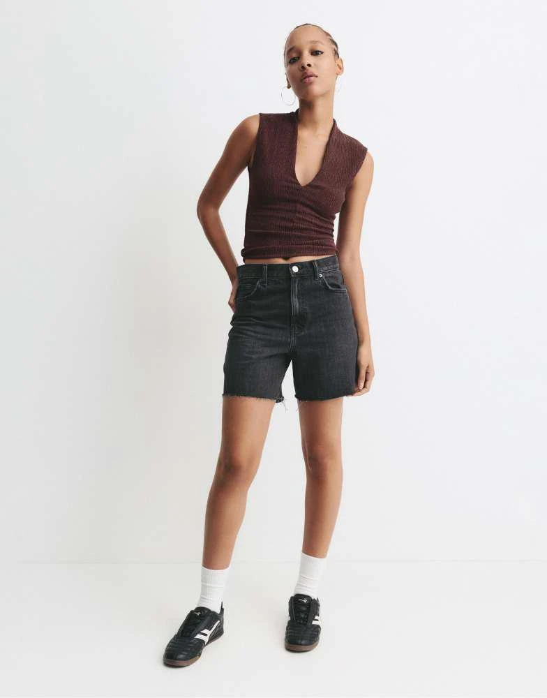 Pull&Bear Pull&Bear Crepe top in burgundy 3