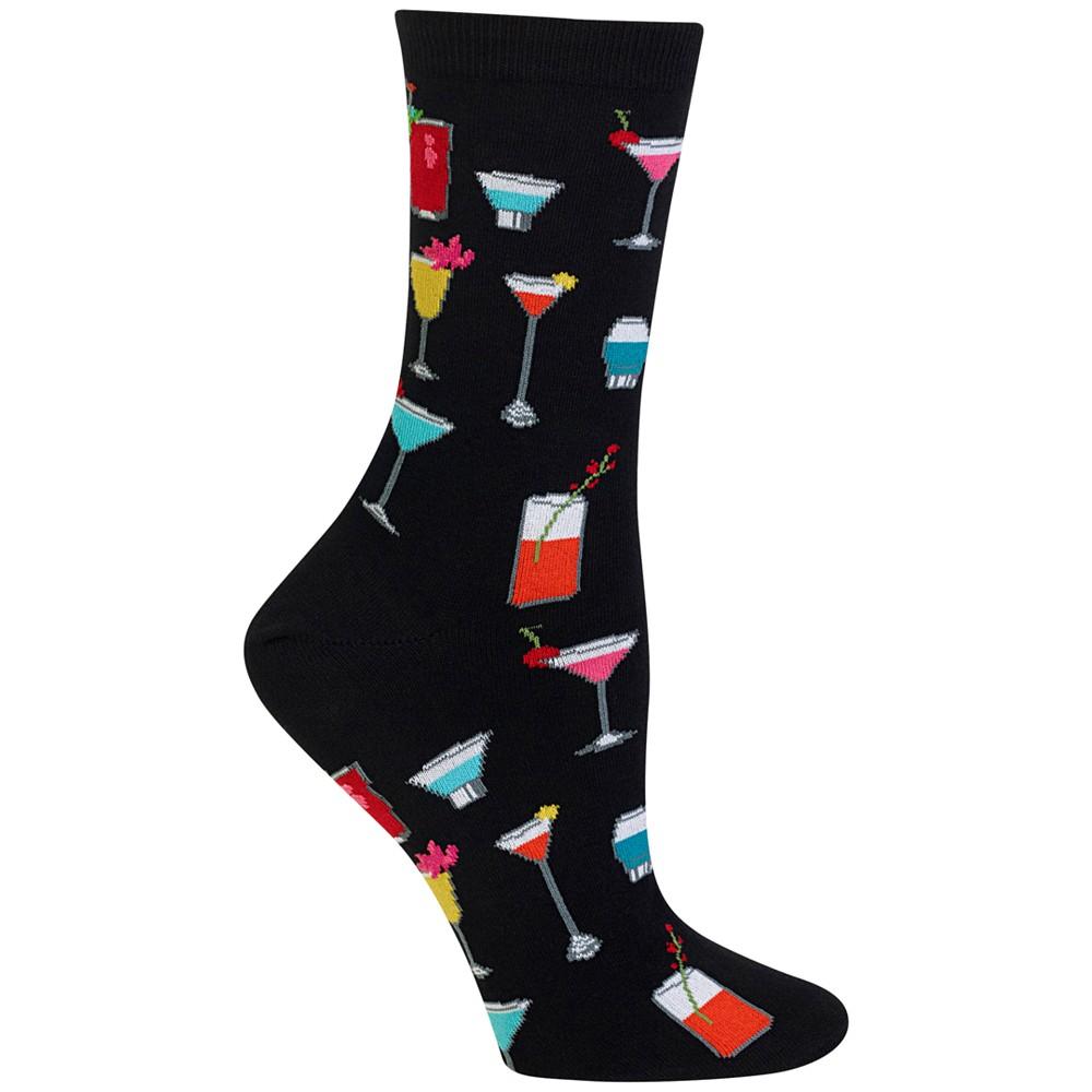 Hot Sox Women's Tropical Drinks Fashion Crew Socks