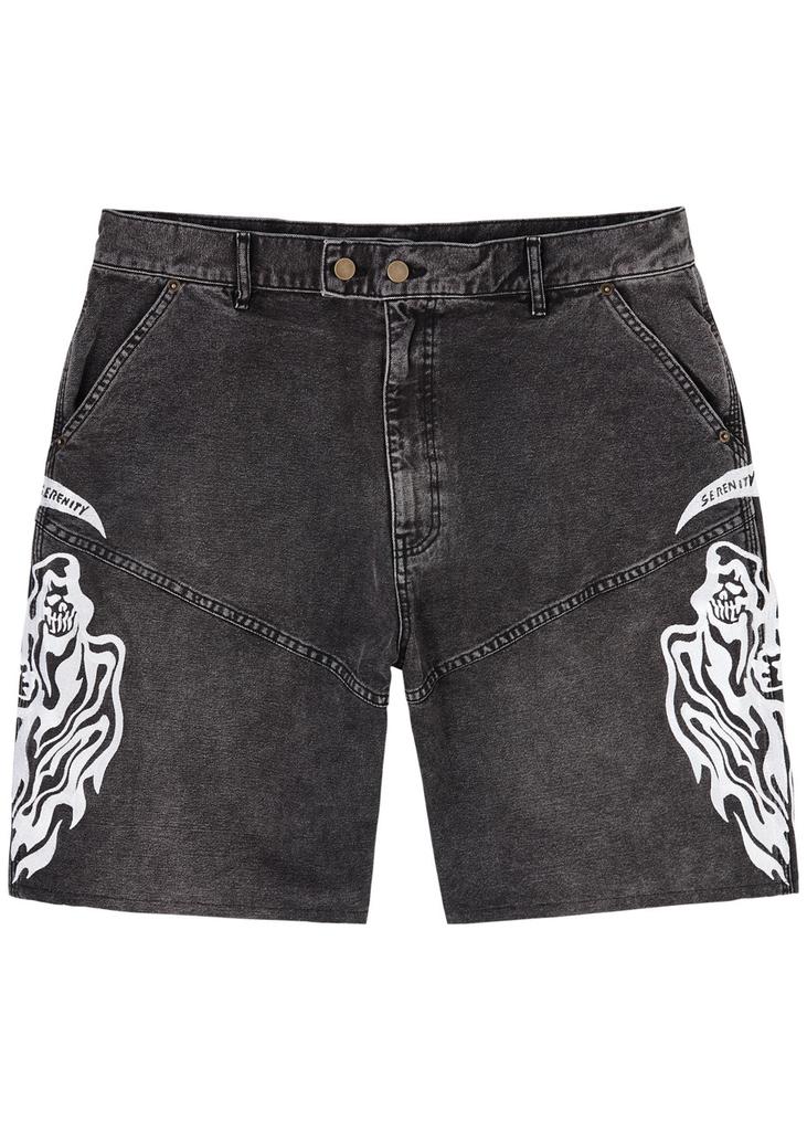 Warren Lotas Embroidered denim shorts