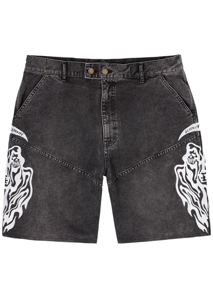 Warren Lotas Embroidered denim shorts 1