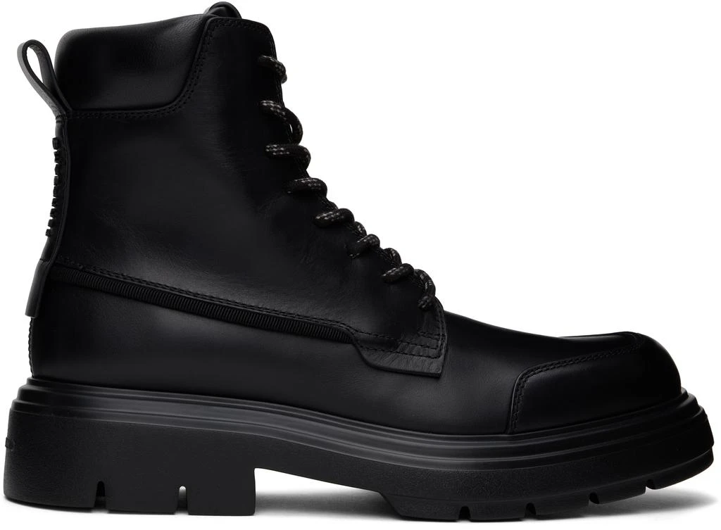 Salvatore Ferragamo Black Maxi-Tongue Combat Boots - Shoes  display picture 3