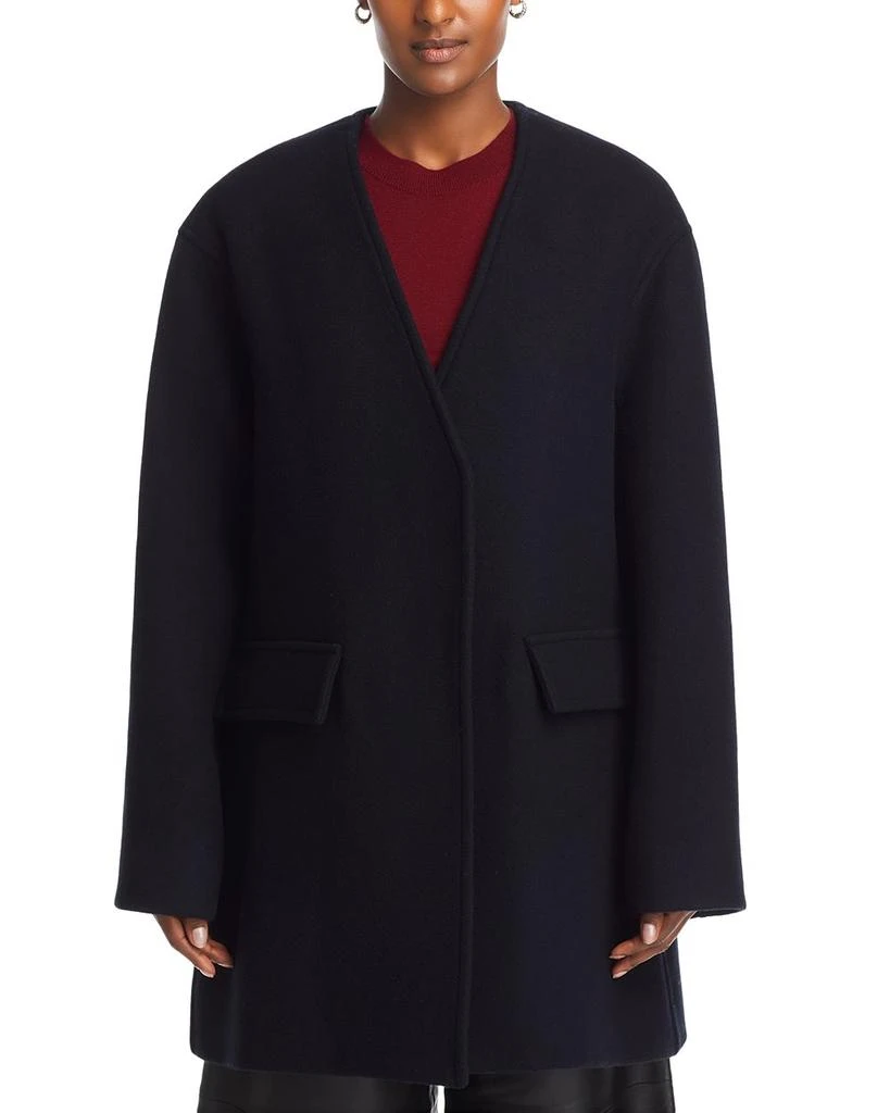 CO Collarless Wool Coat 7