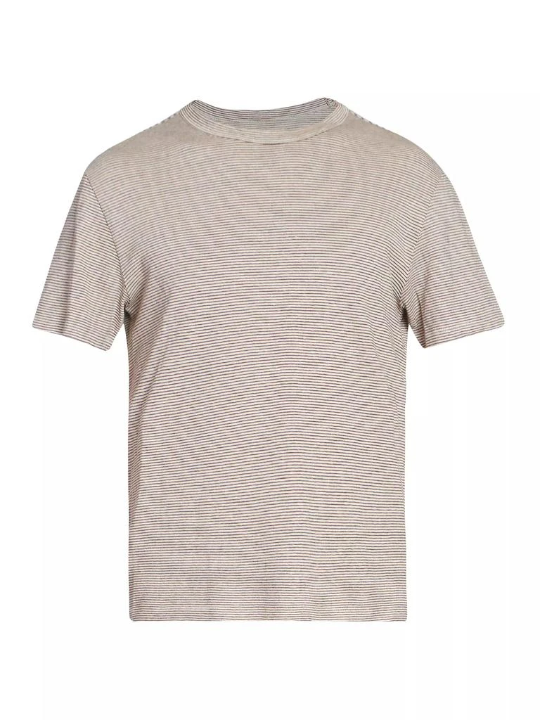 Officine Générale Multico Linen-Blend T-Shirt 1