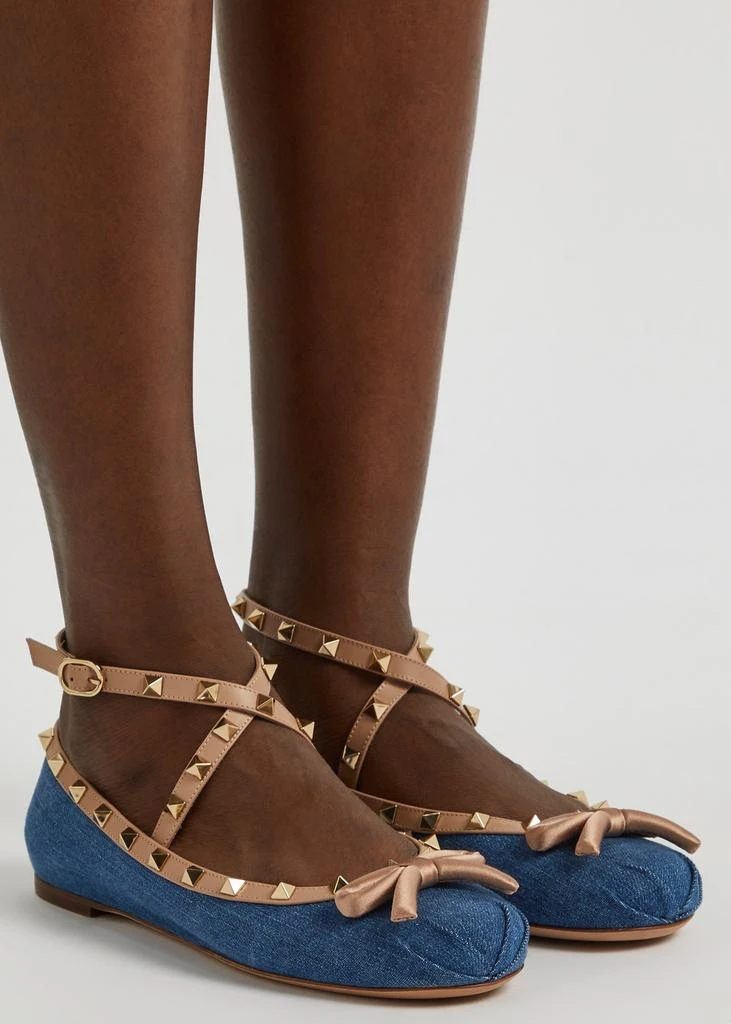 Valentino Rockstud denim ballet flats  5