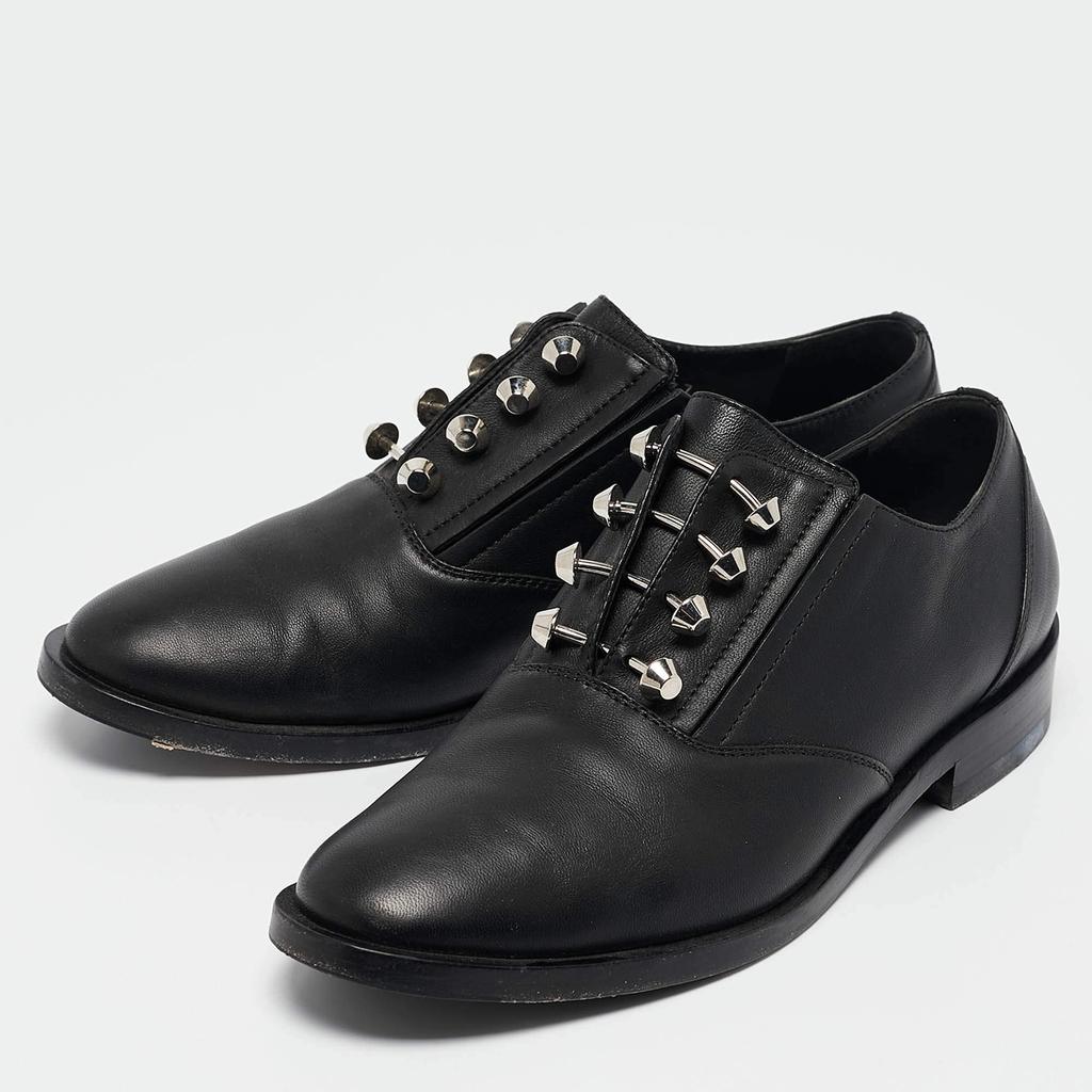 Balenciaga Balenciaga Black Leather Pierced Oxfords Size 37