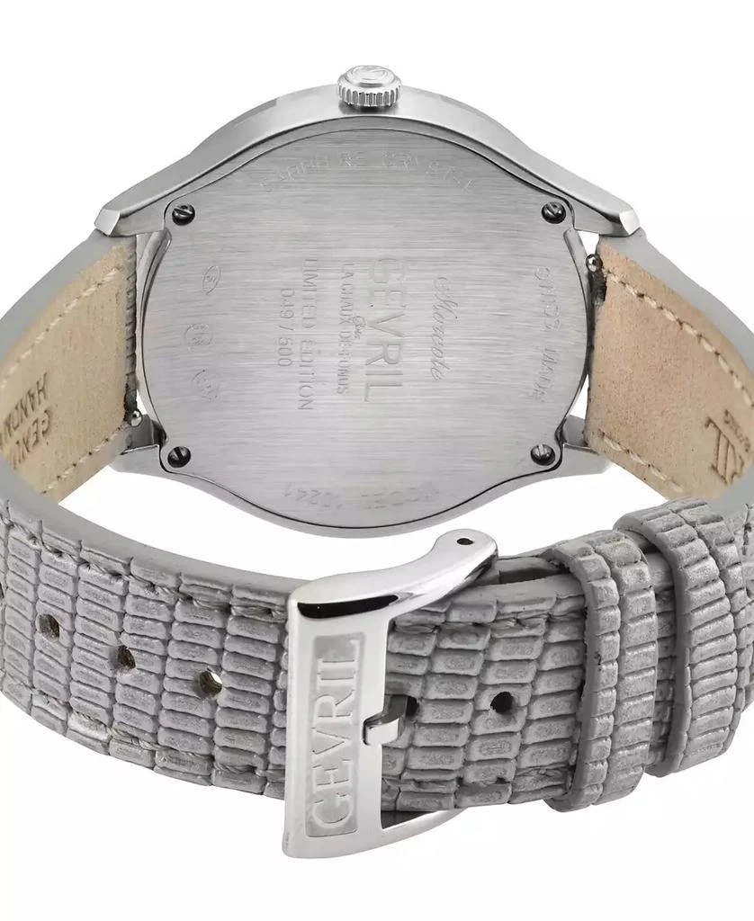 Gevril Women's Morcote Swiss Quartz Silver-Tone Leather Watch 3