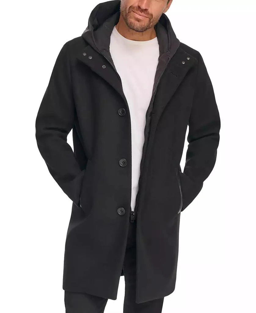 Kenneth Cole Men's Removable Hood Button Car Coat 6