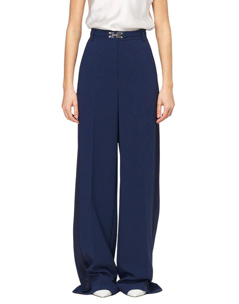 ELISABETTA FRANCHI Elisabetta Franchi Satin Banded Crêpe Trousers