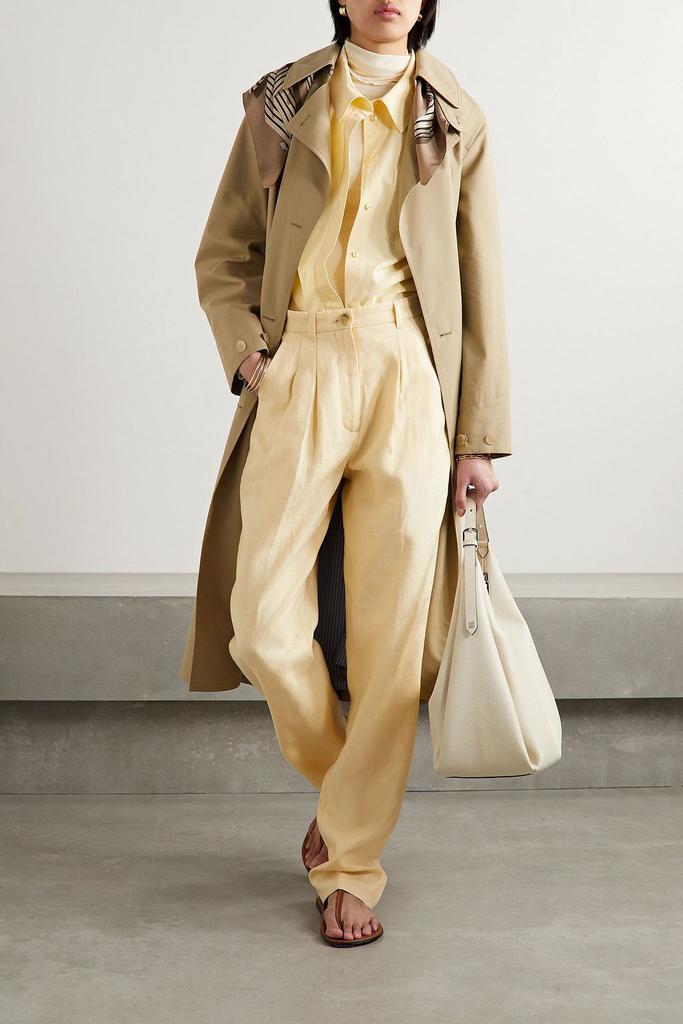 ANINE BING Jay pleated linen straight-leg pants