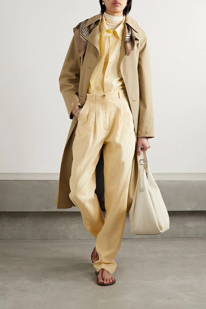 ANINE BING Jay pleated linen straight-leg pants 2