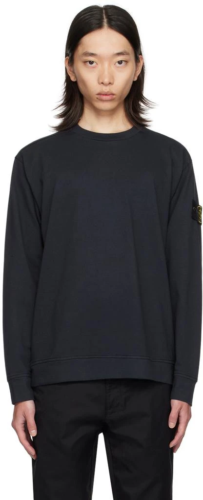 Stone Island Navy Heavy Sweatshirt 1