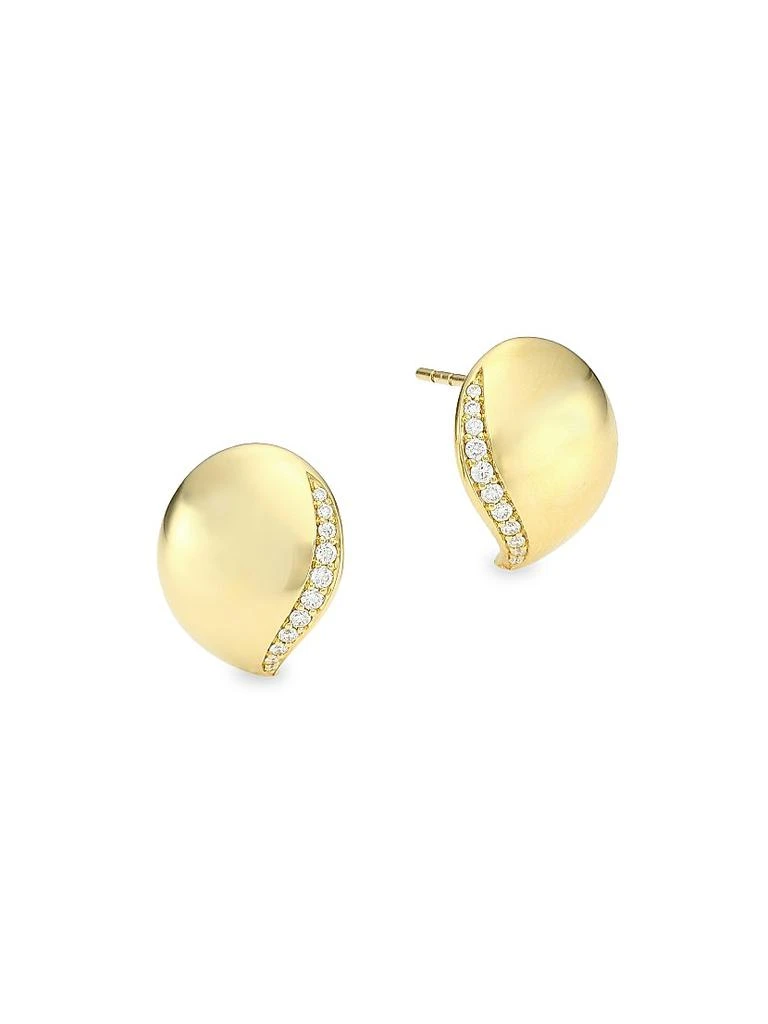 Tamara Comolli Wave 18K Yellow Gold & Pavé Diamond Stud Earrings 1