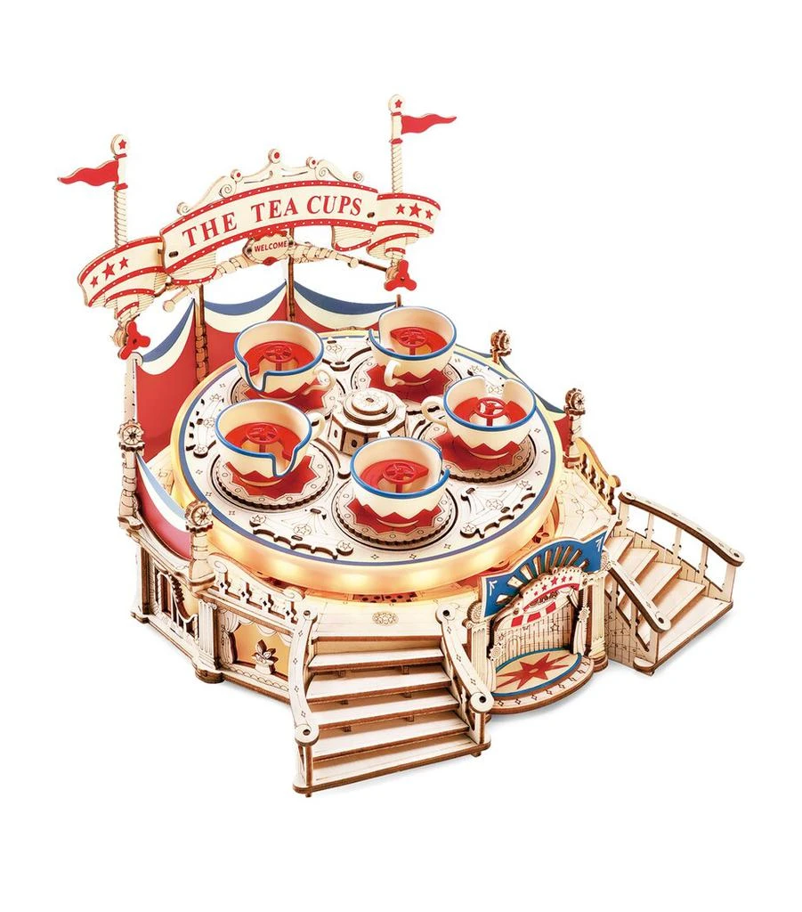 Robotime Musical Tilt-A-Whirl Tea Cup Ride Buildable Toy 1