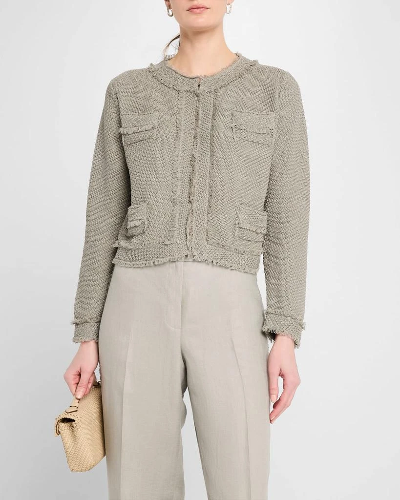 Lafayette 148 New York Textured Stitch Cropped Jacket 4