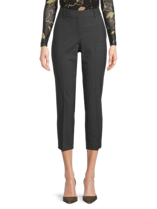 Theory Treeca Virgin Wool Blend Cropped Dress Pants