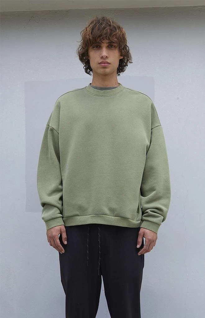 A.R.C. Green Vintage Wash Comfort Crew Neck Sweatshirt 2