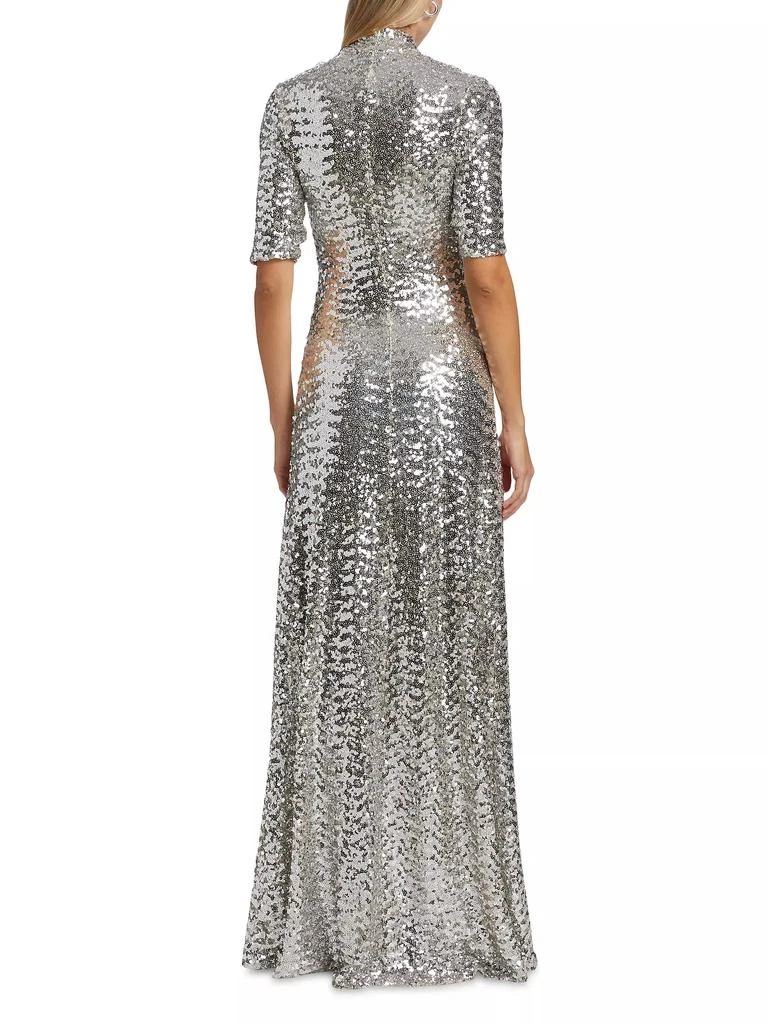 ROSETTA GETTY Sequined Turtleneck A-Line Gown 5