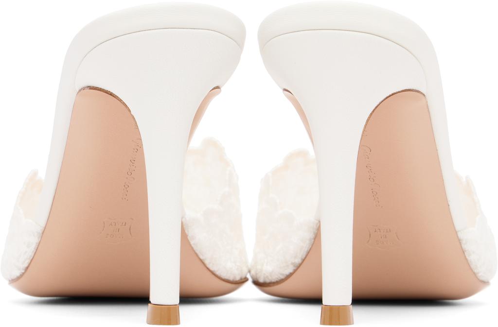 Gianvito Rossi White Yvonne Mule Heeled Sandals