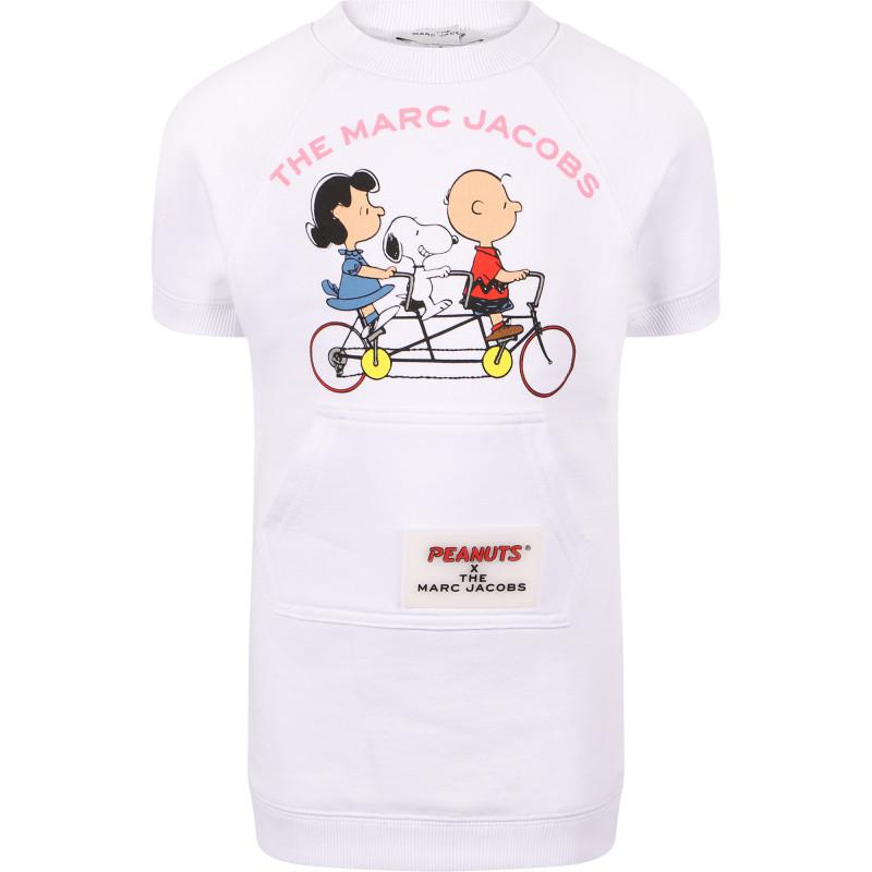 Marc Jacobs Peanuts and snoopy print logo t shirt dress in white
