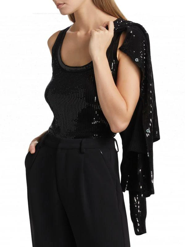 Kobi Halperin Isla Sequined Wool Crop Tank 1