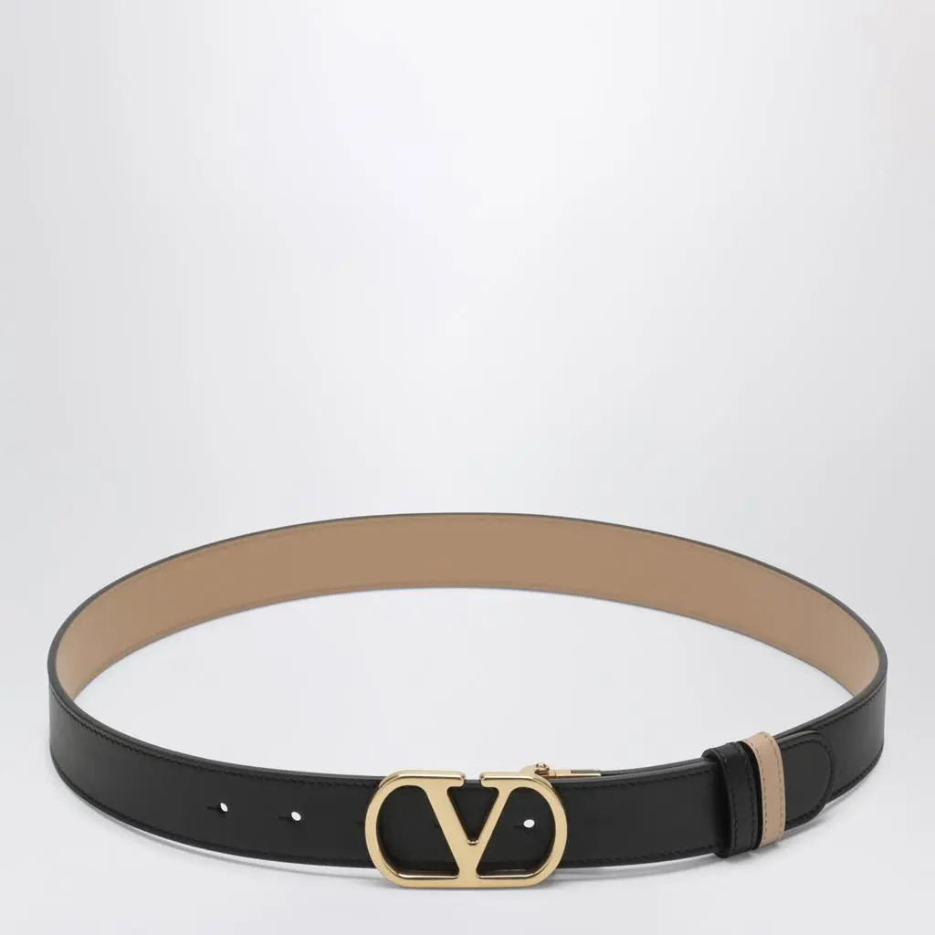 Valentino Black/Pink reversible VLogo Signature belt