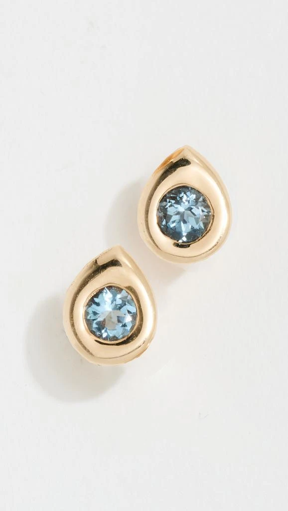 Marlo Laz 14k Gemma Pear Aquamarine Studs 1