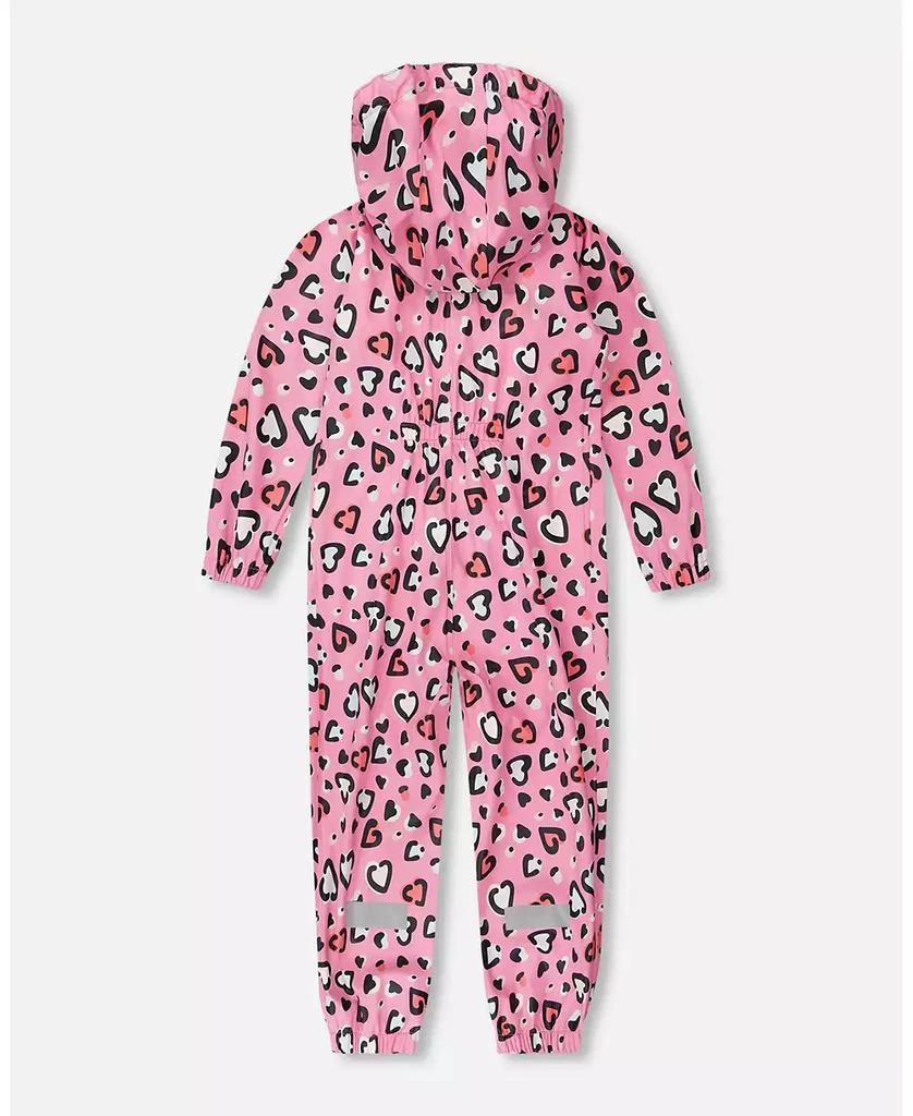 Deux par Deux Baby Girls Rain One-Piece in Polyurethane Pink Heart Print 5