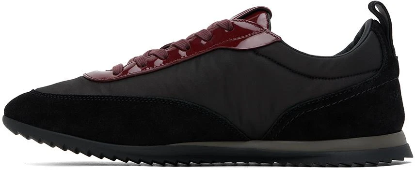 Salvatore Ferragamo Black & Burgundy Patent Leather Trim Sneakers 3