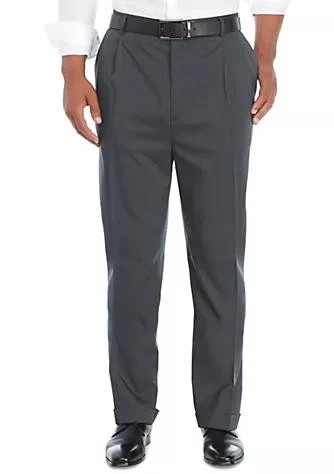 Savane® Big Tall Stretch Crosshatch Pleated Dress Extender Waist Dress Pants 1