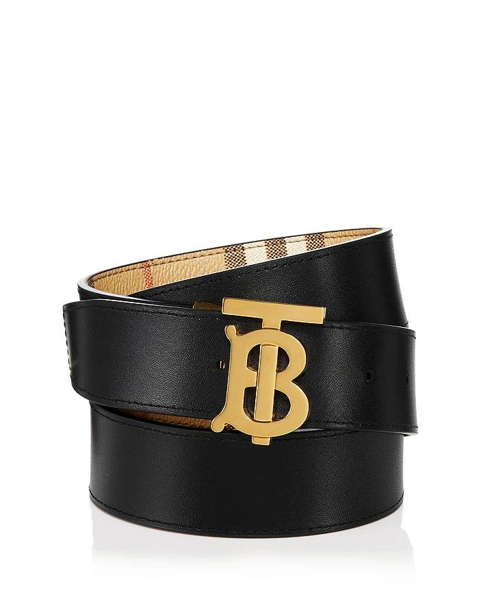 Burberry Men's Reversible Check Monogram Buckle Belt 3