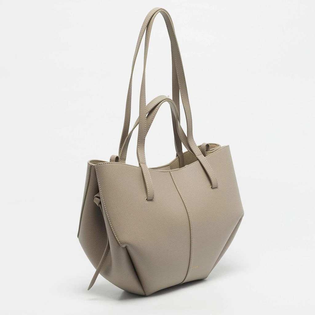 Polène Polène Grey Leather Mini Cyme Tote 3