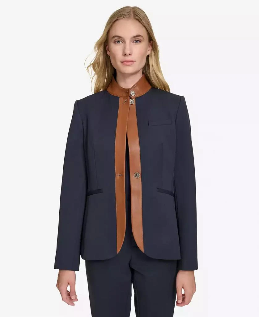 Tommy Hilfiger Women's Contrast Stand-Collar Blazer 1