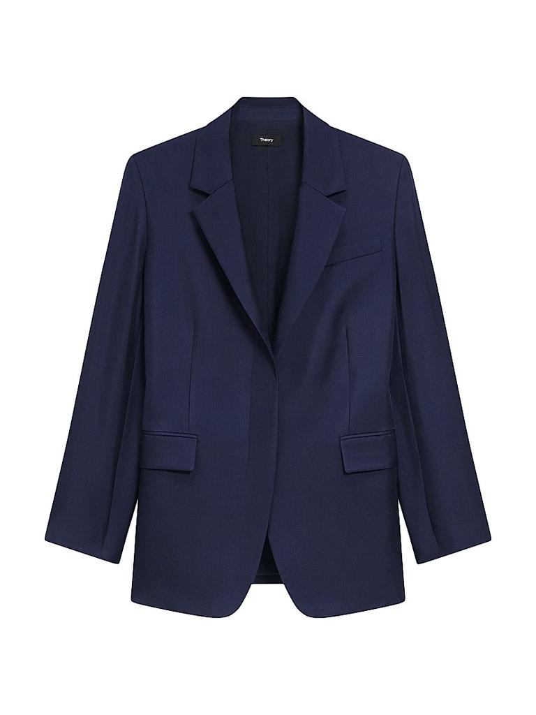 Theory Relaxed Cinched Silk Blazer