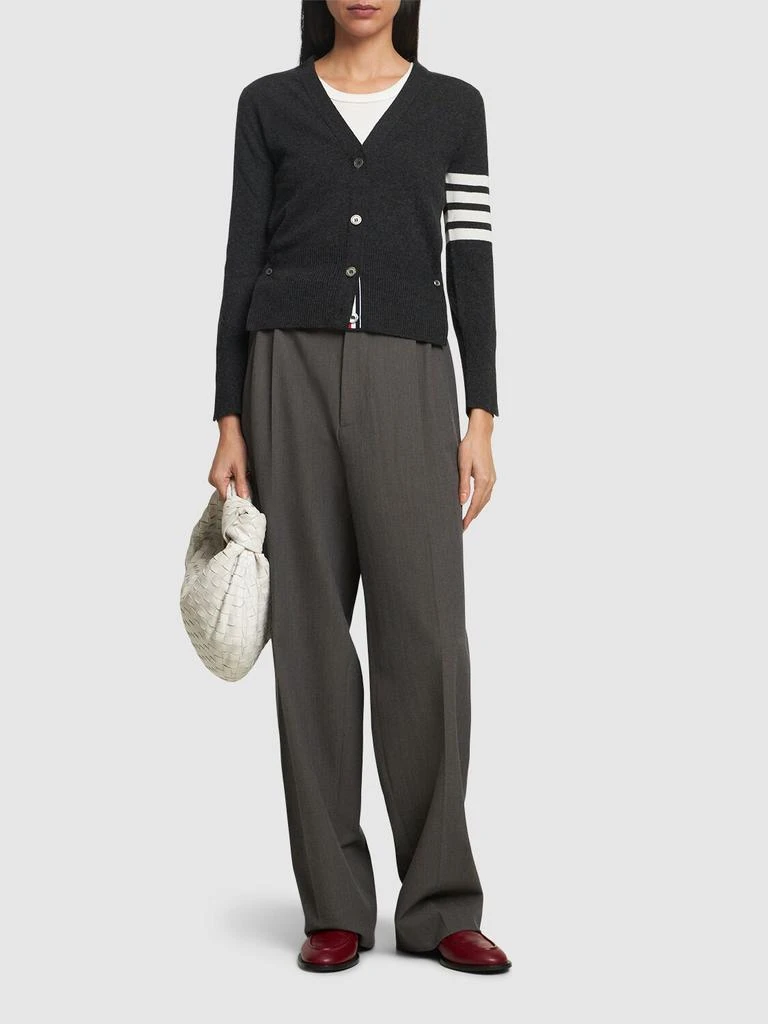 THOM BROWNE Intarsia Stripes Cashmere Knit Cardigan 1