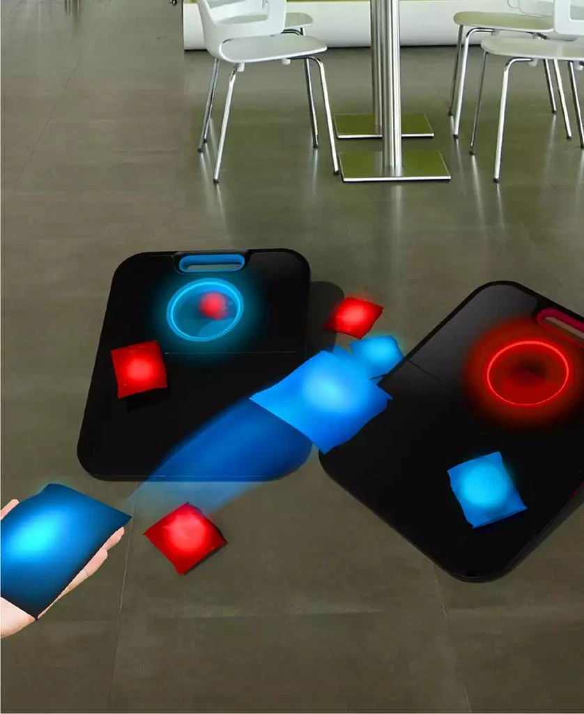 Black Series Light Up Bean Bag Toss Outdoor Game Set with Boards 2