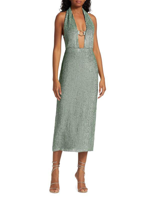 Zeynep Arçay O-Ring Sequin Midi Dress
