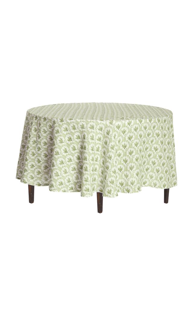 MoDA Moda Domus - Lily of the Valley Printed Linen Tablecloth 90" - Green - Moda Operandi