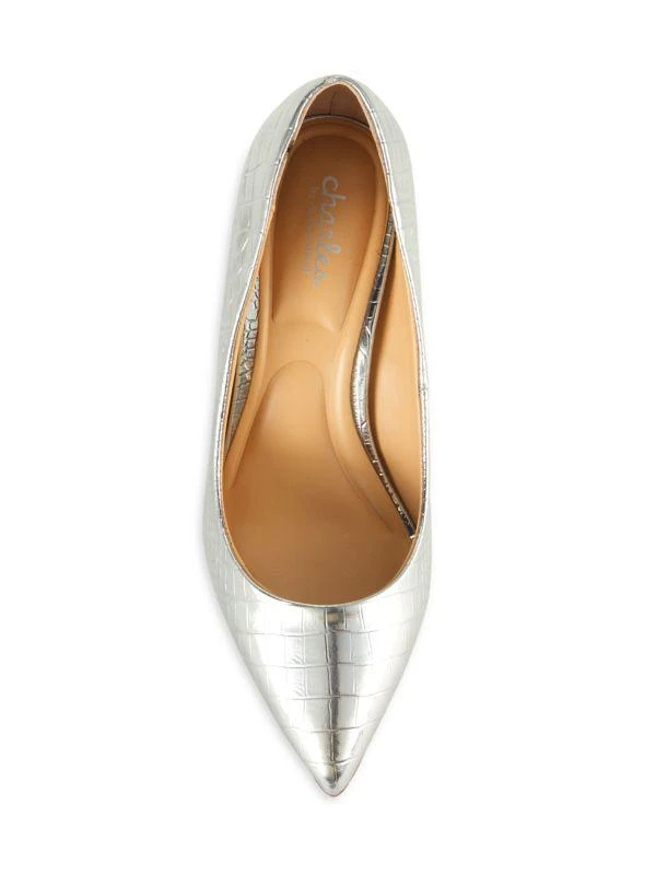 Charles David Metallic Croc Embossed Pumps 5