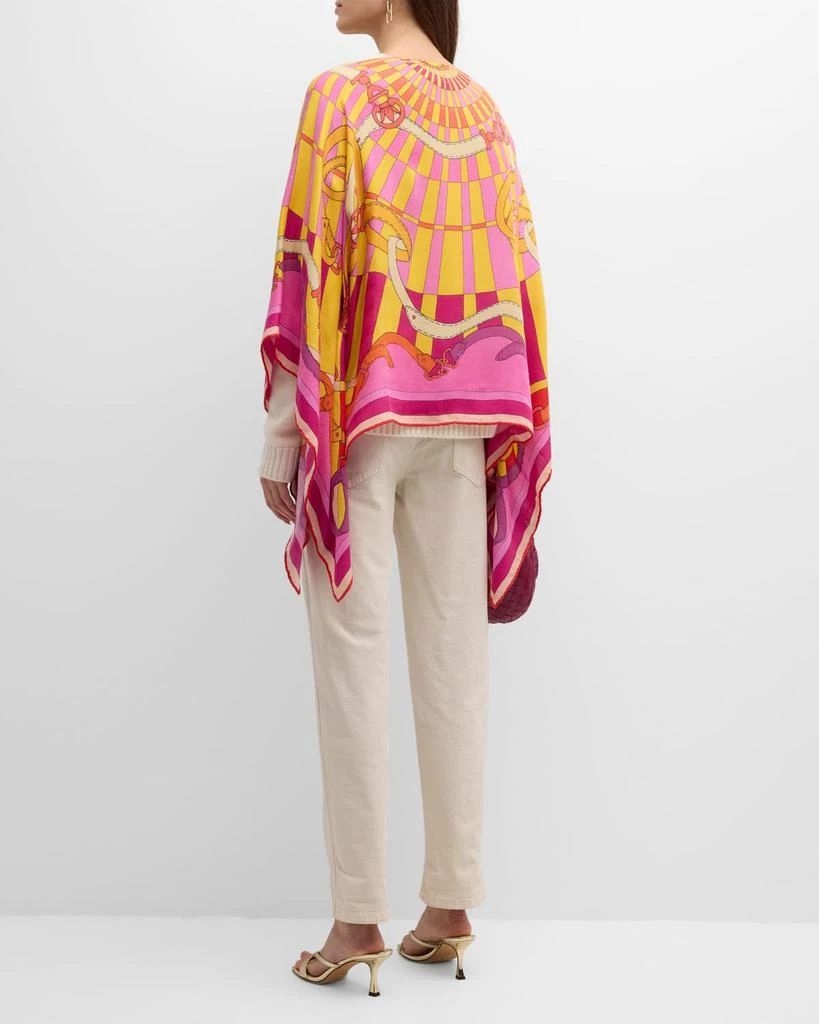 Rani Arabella Firenze Print Cashmere & Silk Poncho 4