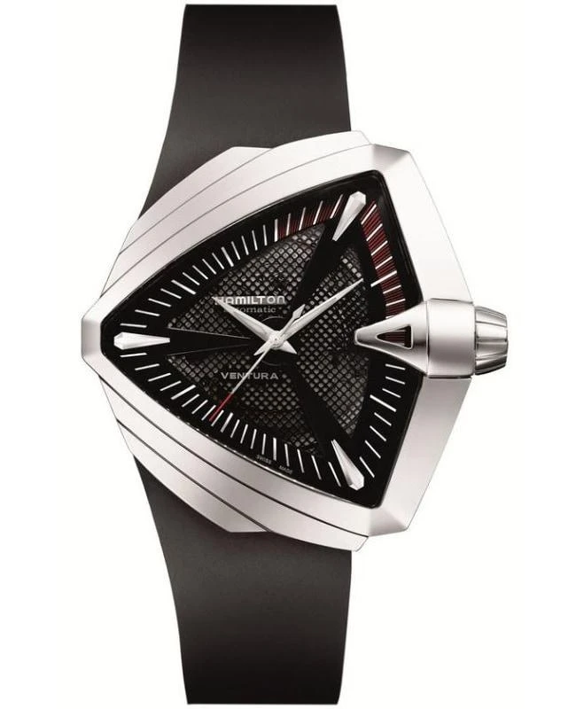 Hamilton Hamilton Ventura XXL Automatic Black Dial Rubber Strap Men's Watch H24655331 1