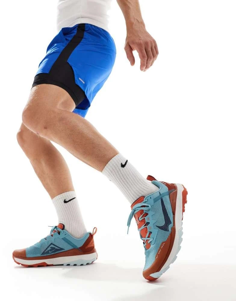 NIKE Nike Running React Wildhorse 8 trainers in light blue and orange 1