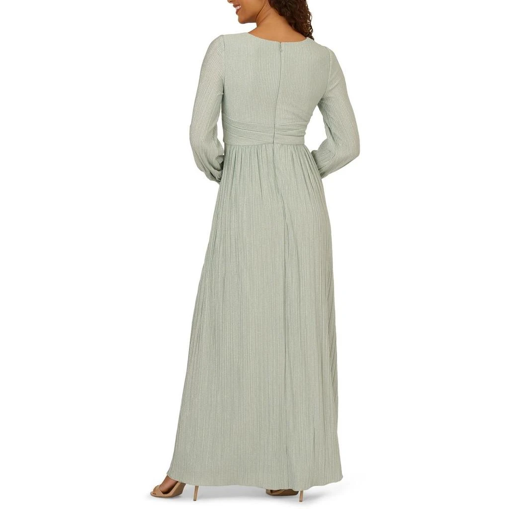 Adrianna Papell Womens V-neck Pleated Evening Dress 2