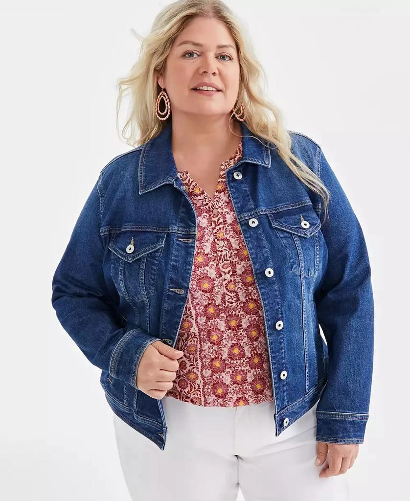 Style & Co Plus Size Classic Denim Jacket, Exclusively at Macy's 1