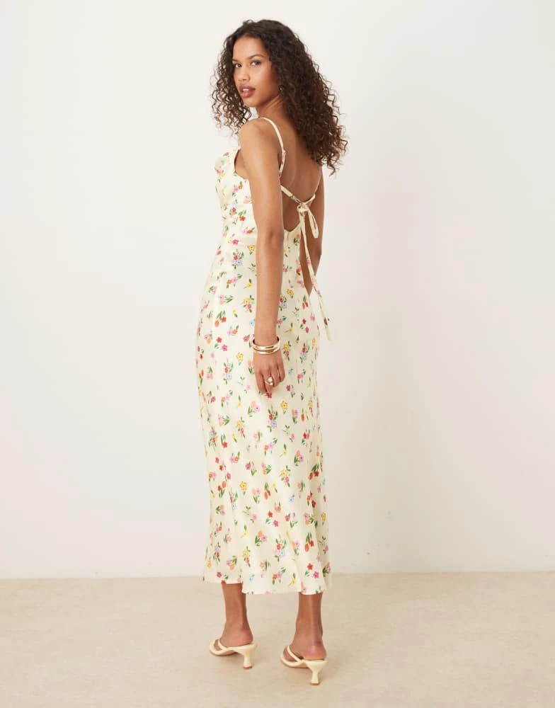 Omnes OMNES belle floral open back maxi dress in yellow 3