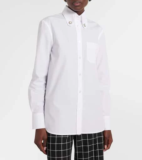Valentino Faux pearl-embellished cotton poplin shirt 6