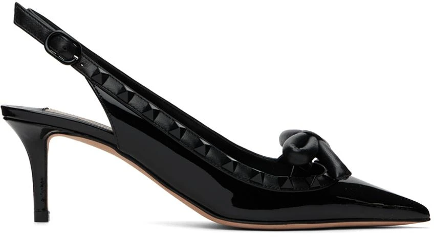 Valentino Black Rockstud Bow Slingback Heels 1