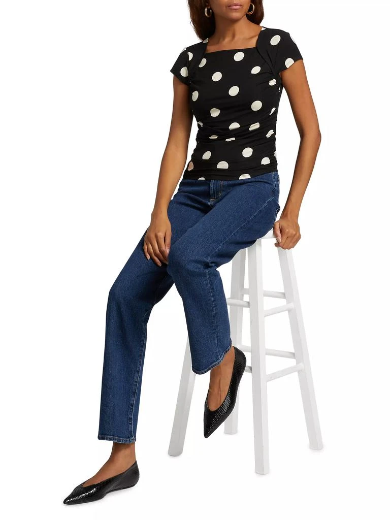 Reformation Addison Polka Dot Stretch Knit Top 2